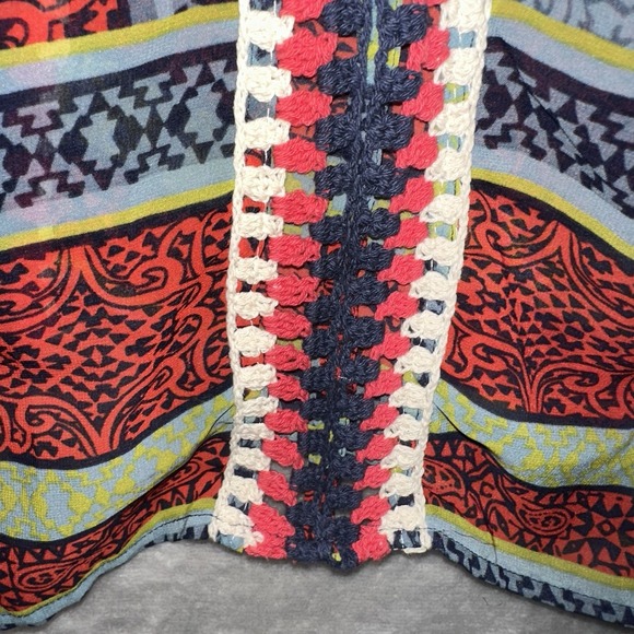 Ali Miles Colorful Tunic Women's Size 2X Mixed Media Crochet Artsy Festive - Picture 3 of 12